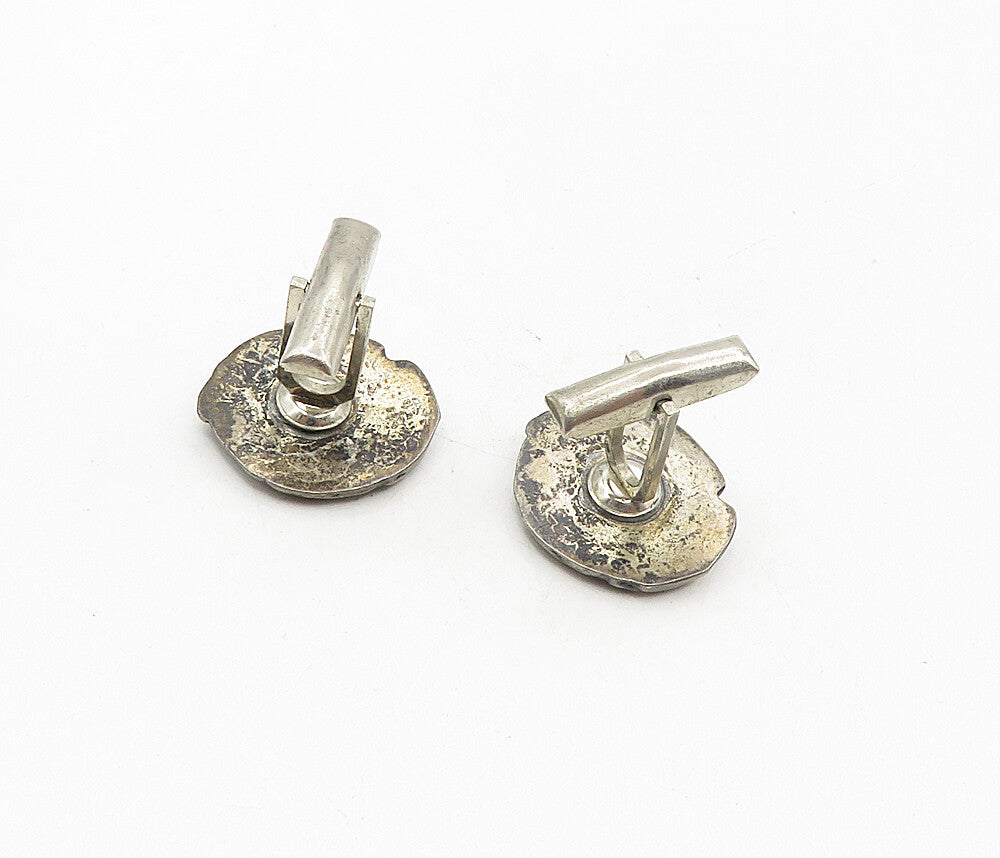 925 Sterling Silver  Vintage Greek Roman Royal Figure Cuff Links  TR1530