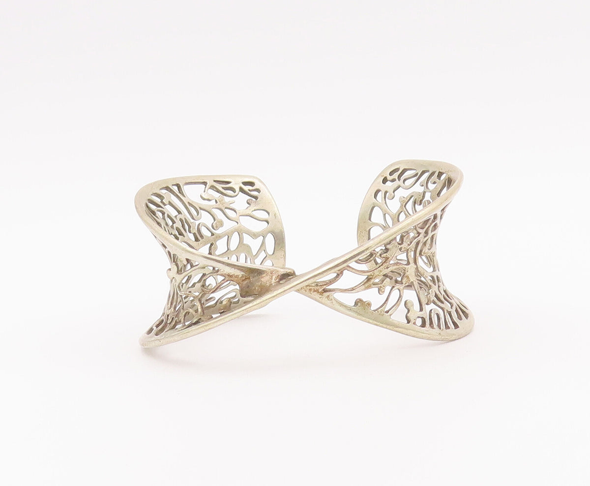 925 Sterling Silver Vintage Bracelet KIT HEATH Designer Twisted Cuff  BT10383