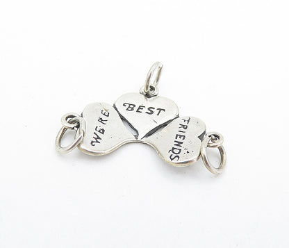 SHUBE 925 Sterling Silver  Vintage We're Best Friends Hearts Pendant  PT5385
