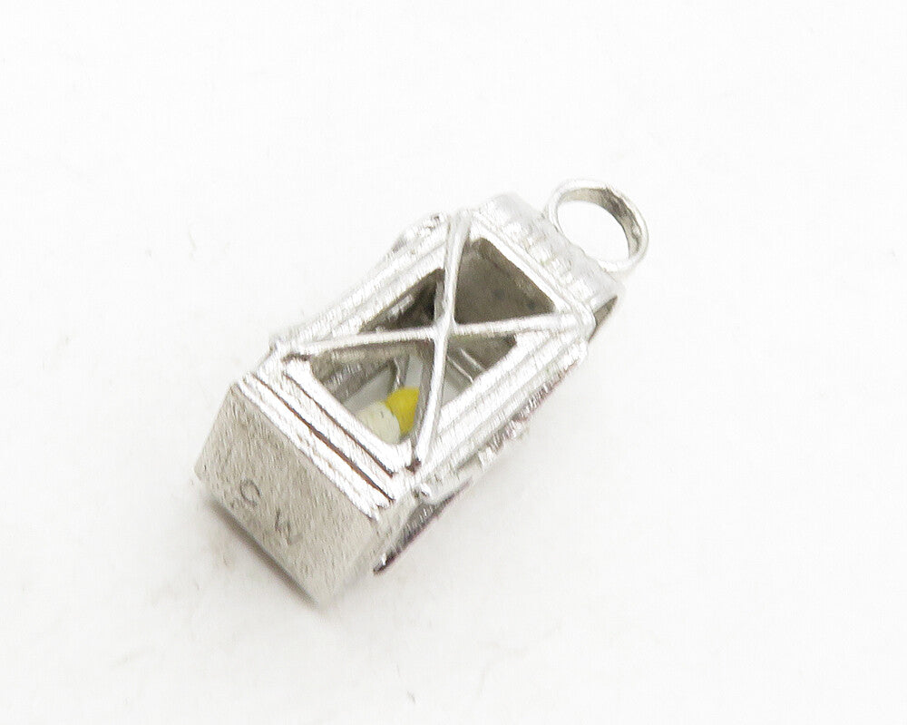 925 Sterling Silver  Vintage Petite Figure In Booth Cage Drop Pendant  PT7359