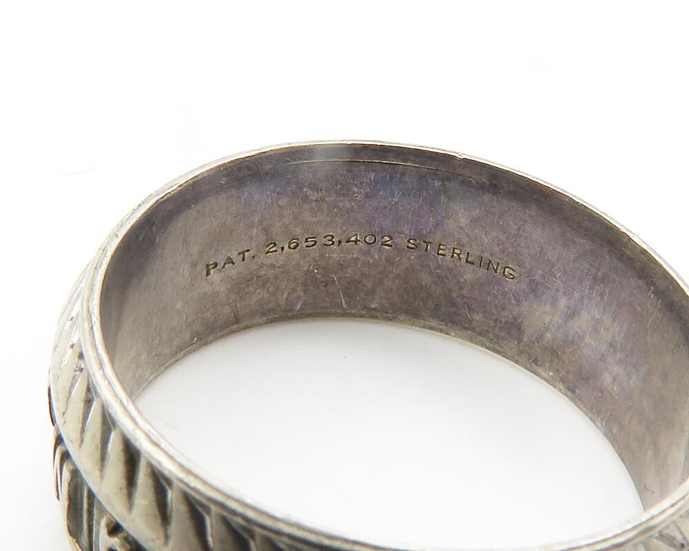 925 Sterling Silver  Vintage Sigma Lambda Chi Etched Band Ring Sz 6  RG11870
