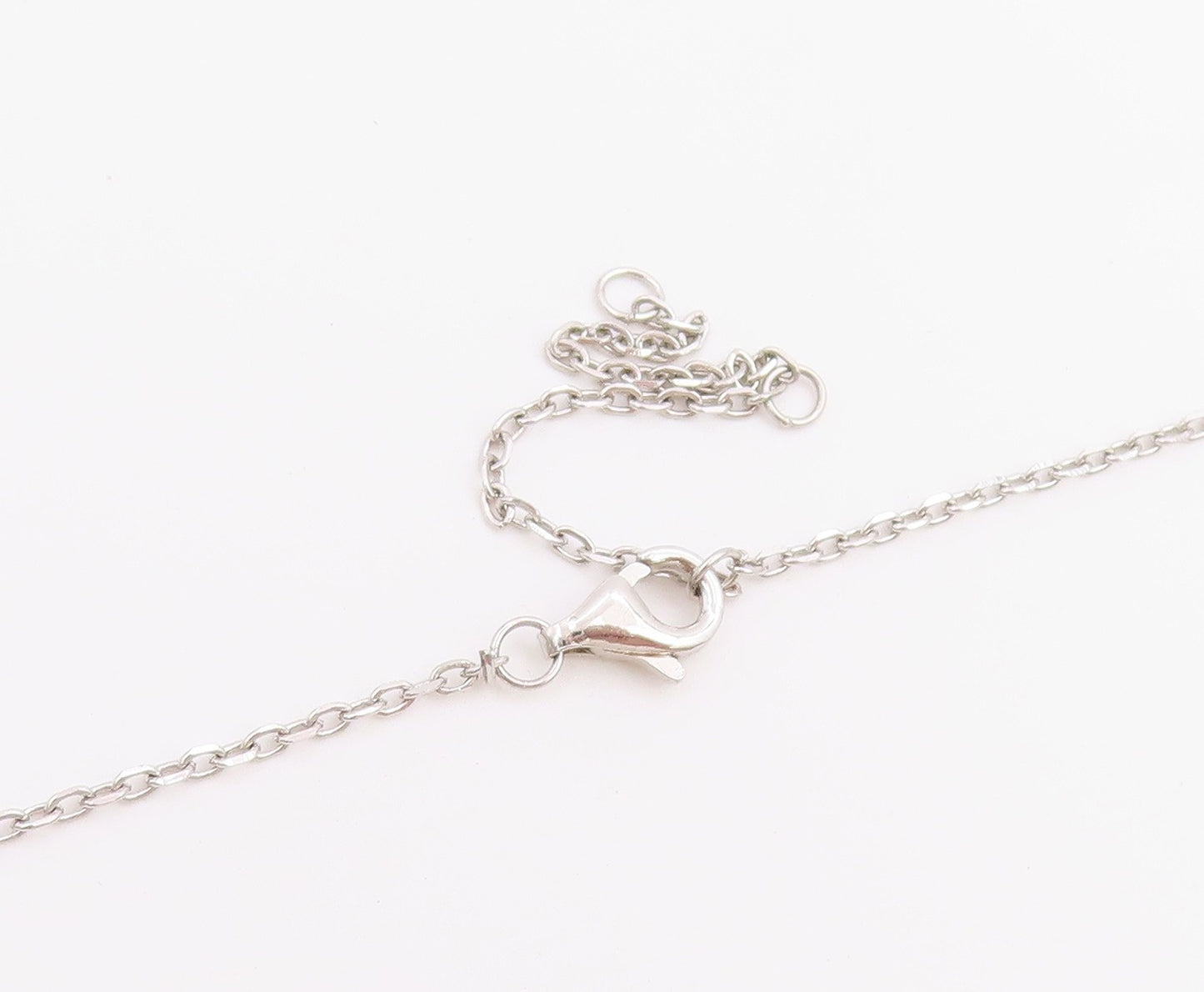 925 Sterling Silver Vintage Necklace Mother Of Pearl Halo CZ Virgin Mary  NE4902