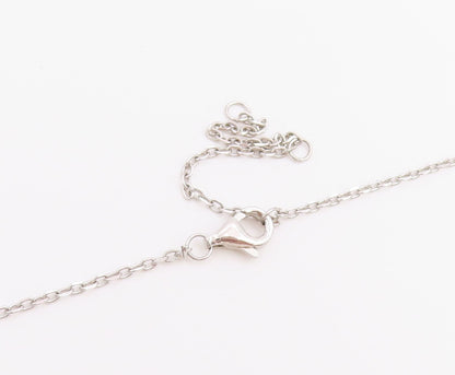 925 Sterling Silver Vintage Necklace Mother Of Pearl Halo CZ Virgin Mary  NE4902