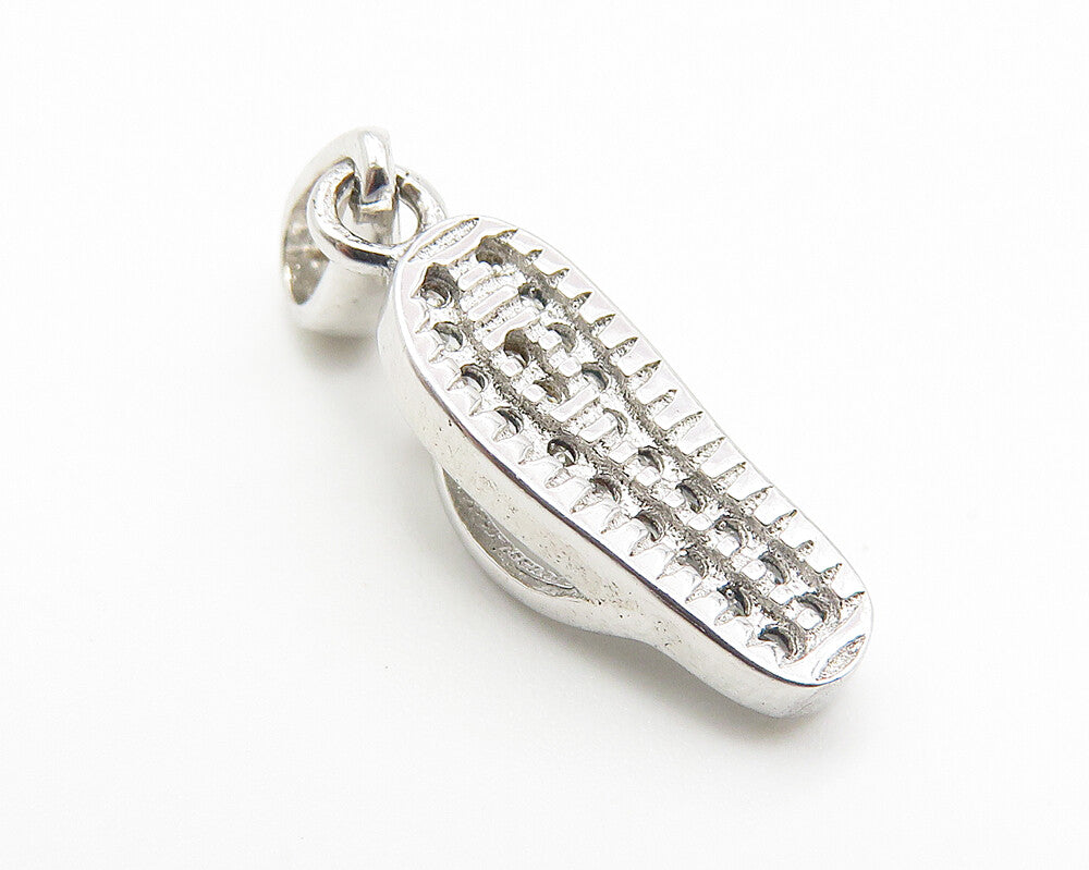 925 Sterling Silver  Sparkling Topaz Flip Flop Sandal Motif Pendant  PT8508