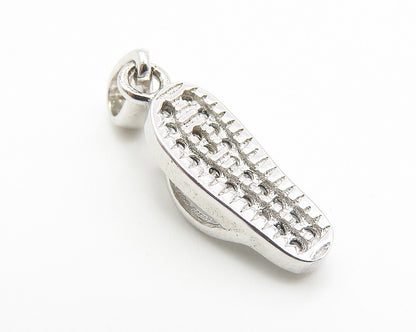 925 Sterling Silver  Sparkling Topaz Flip Flop Sandal Motif Pendant  PT8508