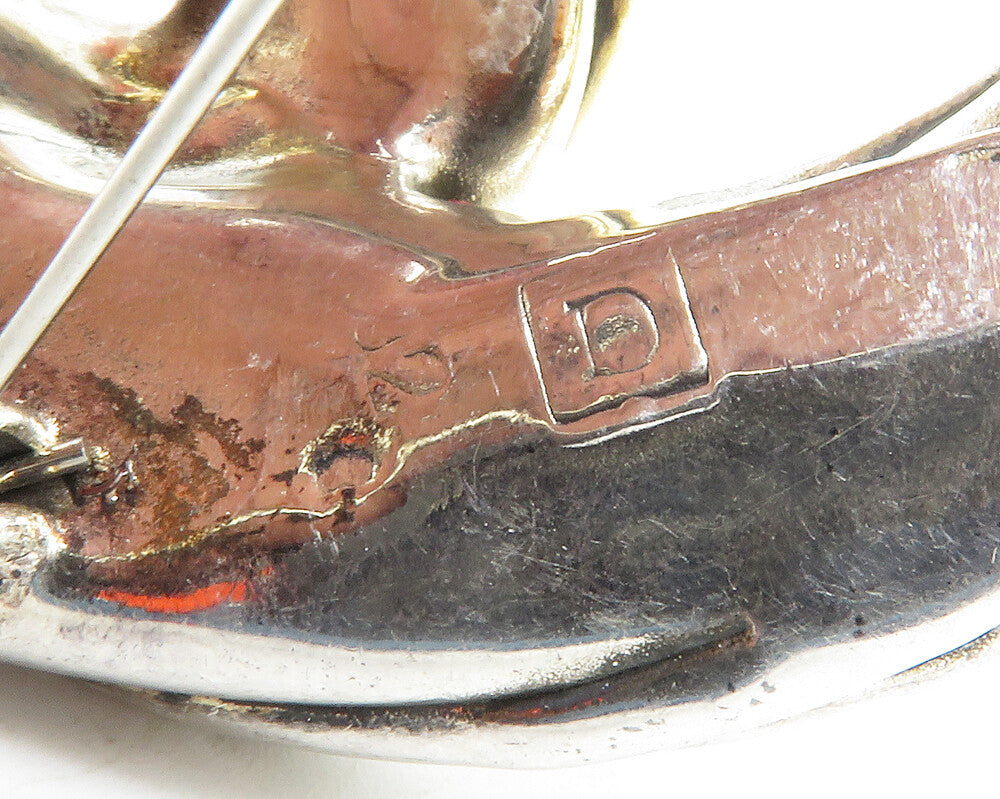 ISRAEL 925 Sterling Silver  Vintage Two Tone Hollow Twist Brooch Pin  BP4912