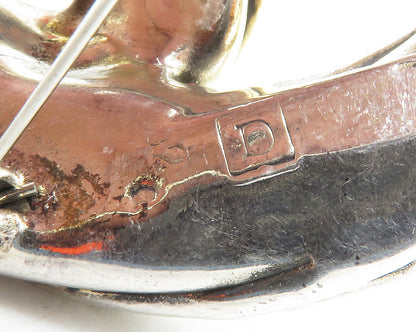 ISRAEL 925 Sterling Silver  Vintage Two Tone Hollow Twist Brooch Pin  BP4912