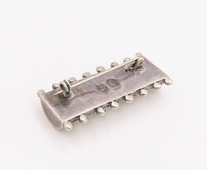 925 Sterling Silver Vintage Brooch Pin Solid Cutout Fire Design Cylinder BP11237