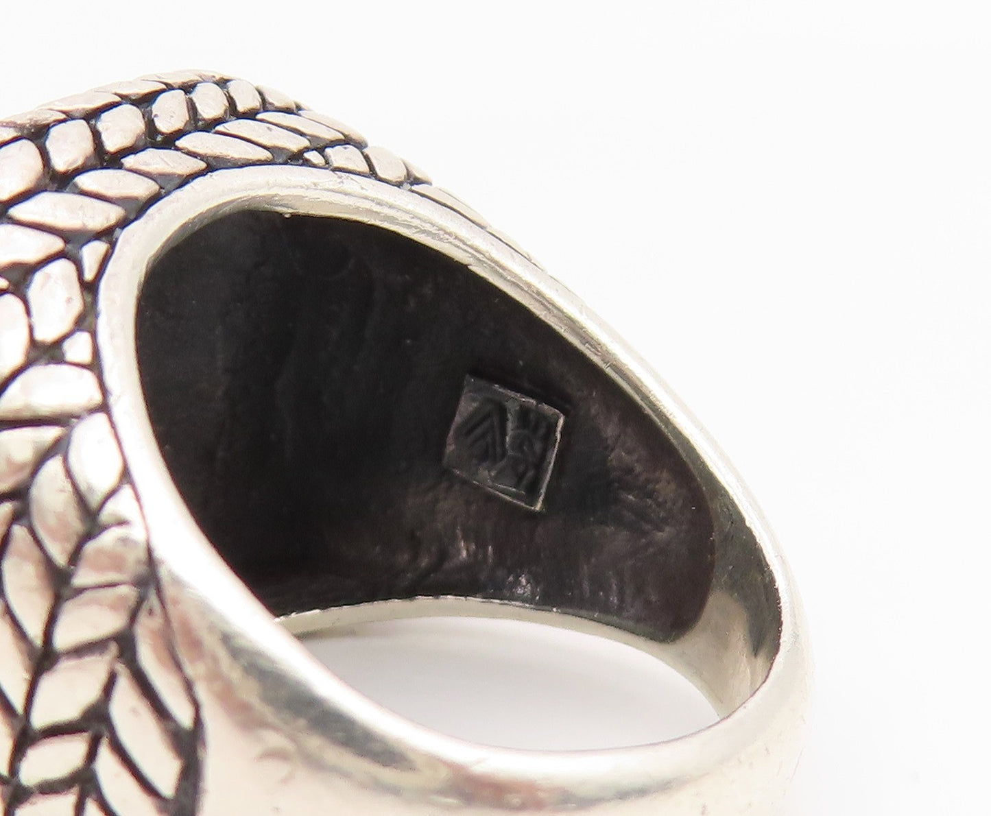 925 Sterling Silver Vintage Ring SILPADA Hammered Braided Square  Sz 7  RG35399