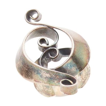 925 Sterling Silver Vintage Ring GRANIT FINLAND Swirly Curve Band  Sz 6  RG34450
