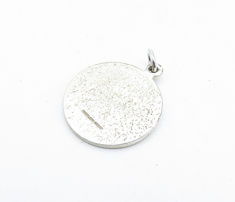 925 Sterling Silver  Vintage Etched Graduation Day Diploma Pendant  PT4659