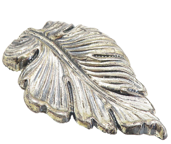JEWEL ART 925 Sterling Silver  Vintage Dark Tone Floral Leaf Brooch Pin BP3199