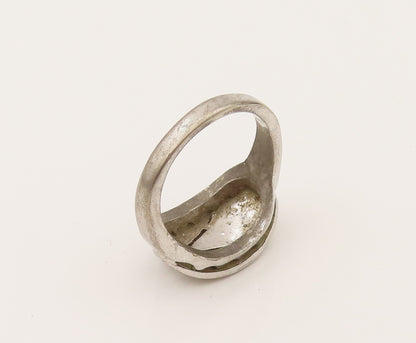 UNCAS 925 Silver  Vintage Antique Topaz Leaf Motif Ring Sz 5.75  RG26399