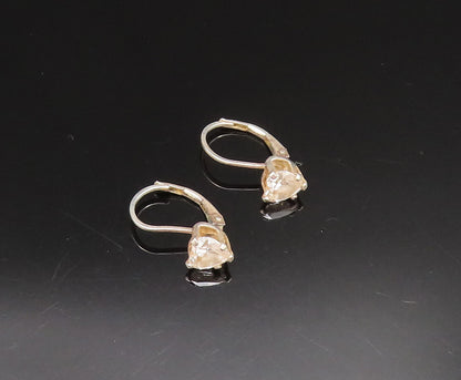 925 Silver  Vintage Dainty Cubic Zirconia Love Heart Drop Earrings  EG11920