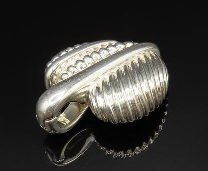 JUDITH RIPKA 925 Silver  Vintage Ribbed & Beaded Love Heart Pendant  PT20787