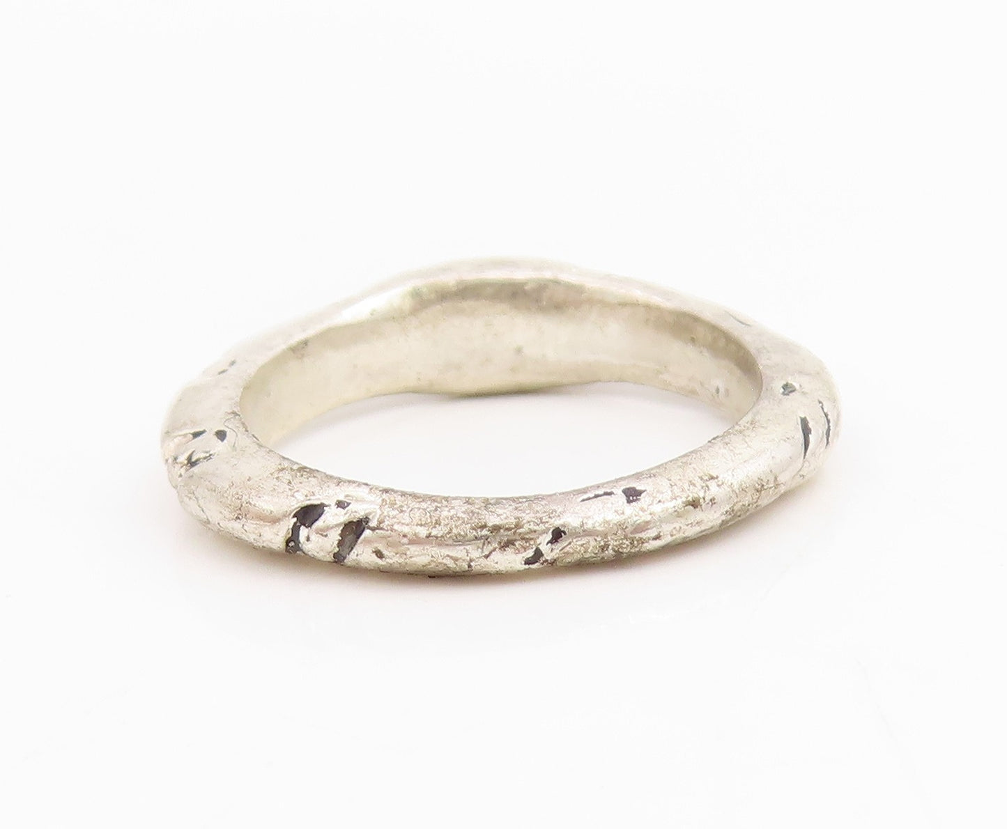 925 Sterling Silver Vintage Ring Minimalist Red CZ Solitaire Band  Sz 8  RG34795