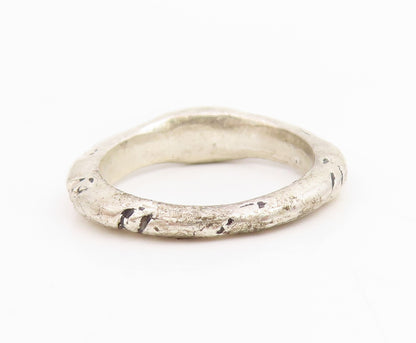 925 Sterling Silver Vintage Ring Minimalist Red CZ Solitaire Band  Sz 8  RG34795