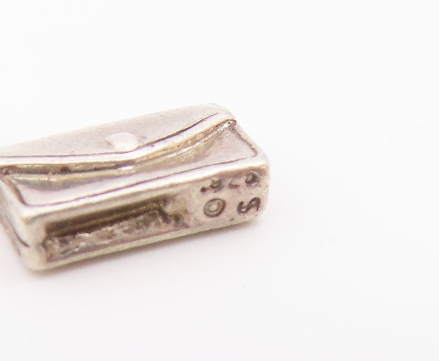 925 Sterling Silver  Vintage Shiny Petite Purse Motif Drop Pendant  PT17817