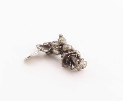 925 Sterling Silver Vintage Pendant DISNEY Dark Tone 3D Mini Mouse Charm PT24549