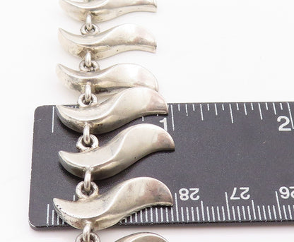 925 Sterling Silver Vintage Necklace MEXICO Solid Swirls Cutout Band  NE4496