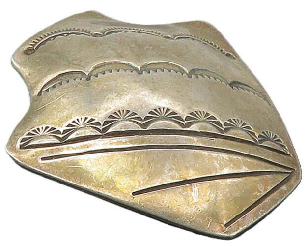 SOUTHWESTERN 925 Silver Vintage Dark Tone Etched Design Brooch Pin BP4085