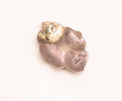 CAROL FELLEY 925 Sterling Silver Vintage 4 Petal Cutout Floral Earrings EG12467