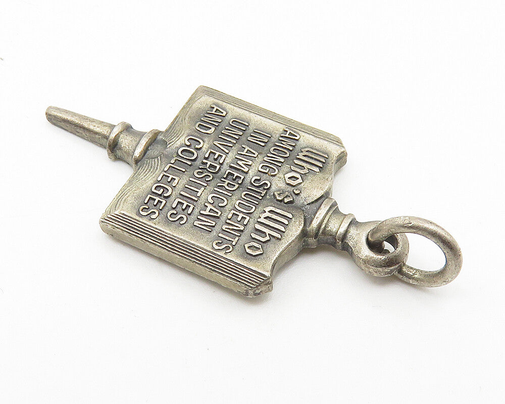 925 Sterling Silver  Vintage Oxidized American University Pendant  PT8352