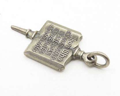 925 Sterling Silver  Vintage Oxidized American University Pendant  PT8352