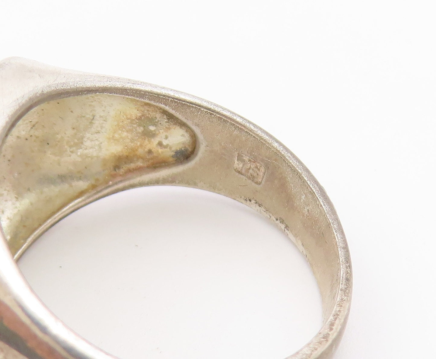 925 Sterling Silver Vintage Ring Classic Sodalite Statement Band  Sz 7  RG36857