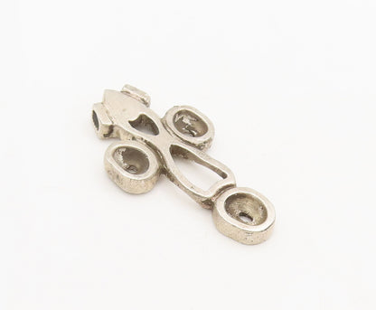 925 Sterling Silver Vintage Pendant Solid Cut Brutalist Religious Cross  PT22487