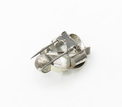 NAPIER 925 Sterling Silver  Vintage Shiny Smooth Ribbon Knot Fur Clip  TR2228