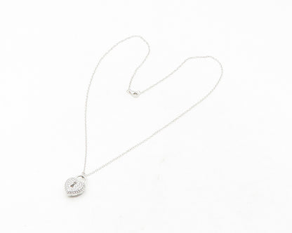 925 Sterling Silver  Prong Set Sparkling Cubic Zirconia Chain Necklace  NE2046