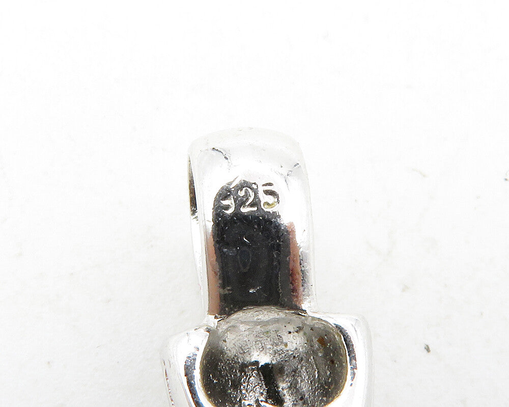 925 Sterling Silver  Sparkling Faceted Cubic Zirconia Drop Pendant  PT9991