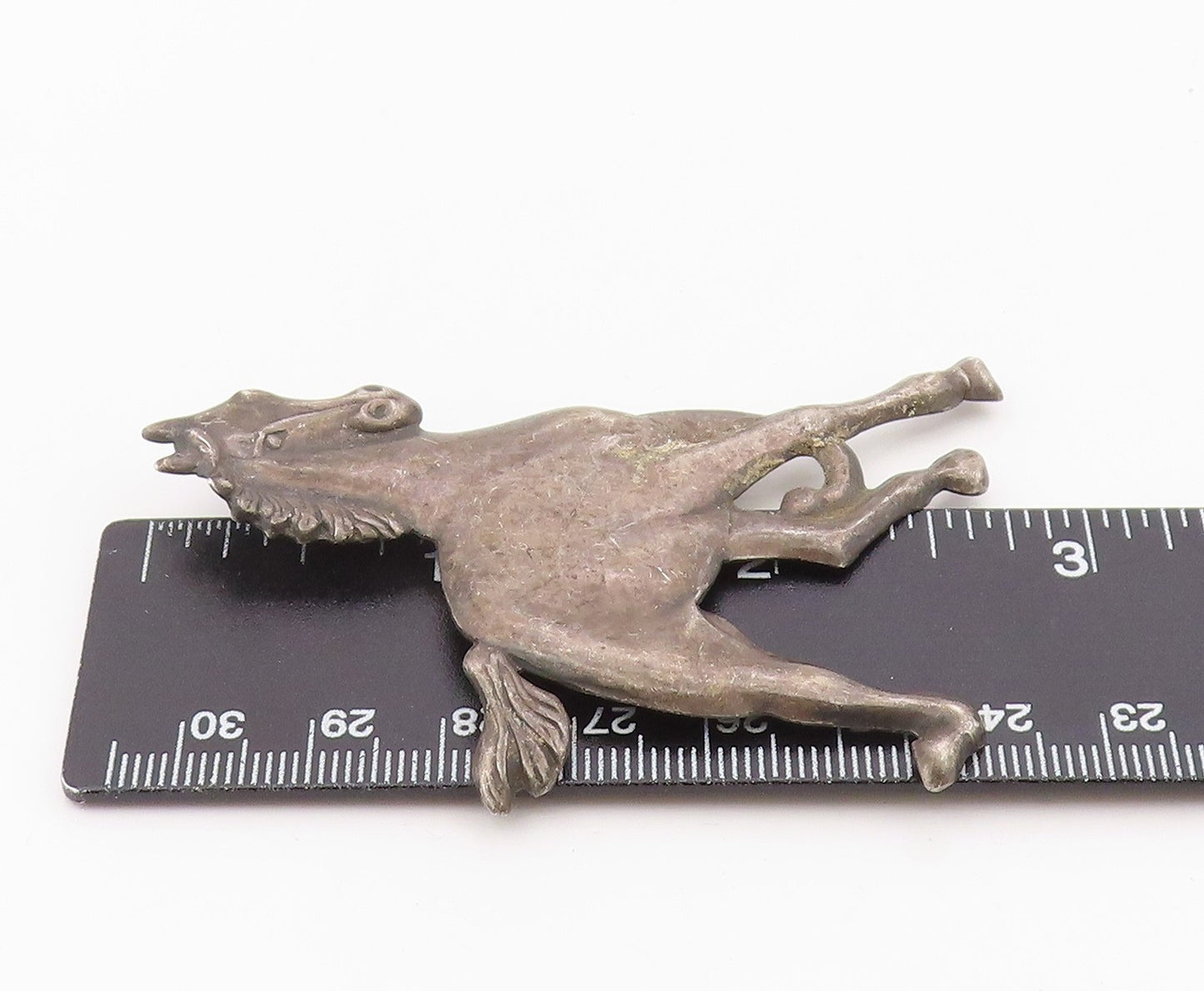 925 Sterling Silver Vintage Brooch Pin Classic Galloping Horse Figurine  BP12561