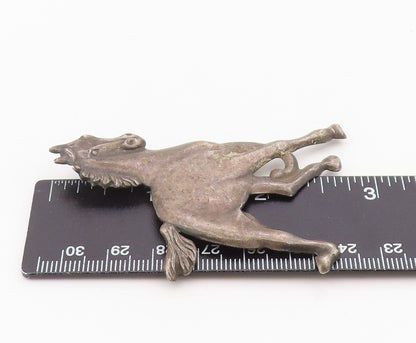 925 Sterling Silver Vintage Brooch Pin Classic Galloping Horse Figurine  BP12561