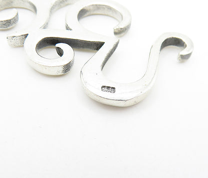 925 Sterling Silver  Shiny Swirl Om Spiritual Symbol Drop Pendant  PT5950