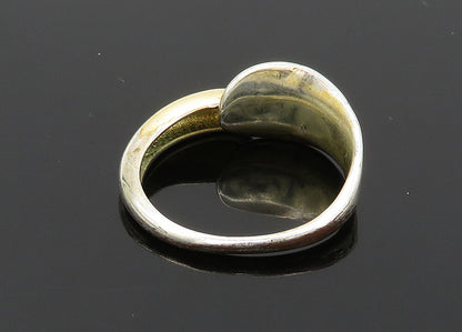 925 Sterling Silver  Vintage Shiny Concave Bypass Band Ring Sz 8  RG20483