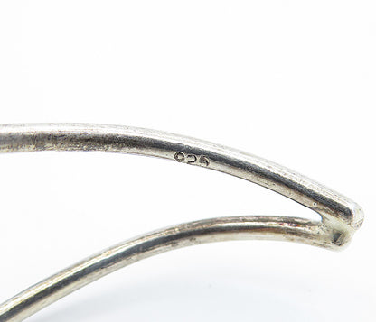 925 Sterling Silver Vintage Shiny Interlocking Design Cuff Bracelet BT2324
