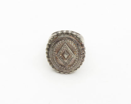 TULLA BOOTH 925 Silver  Vintage Diamond Shape Detail Band Ring Sz 7  RG19518