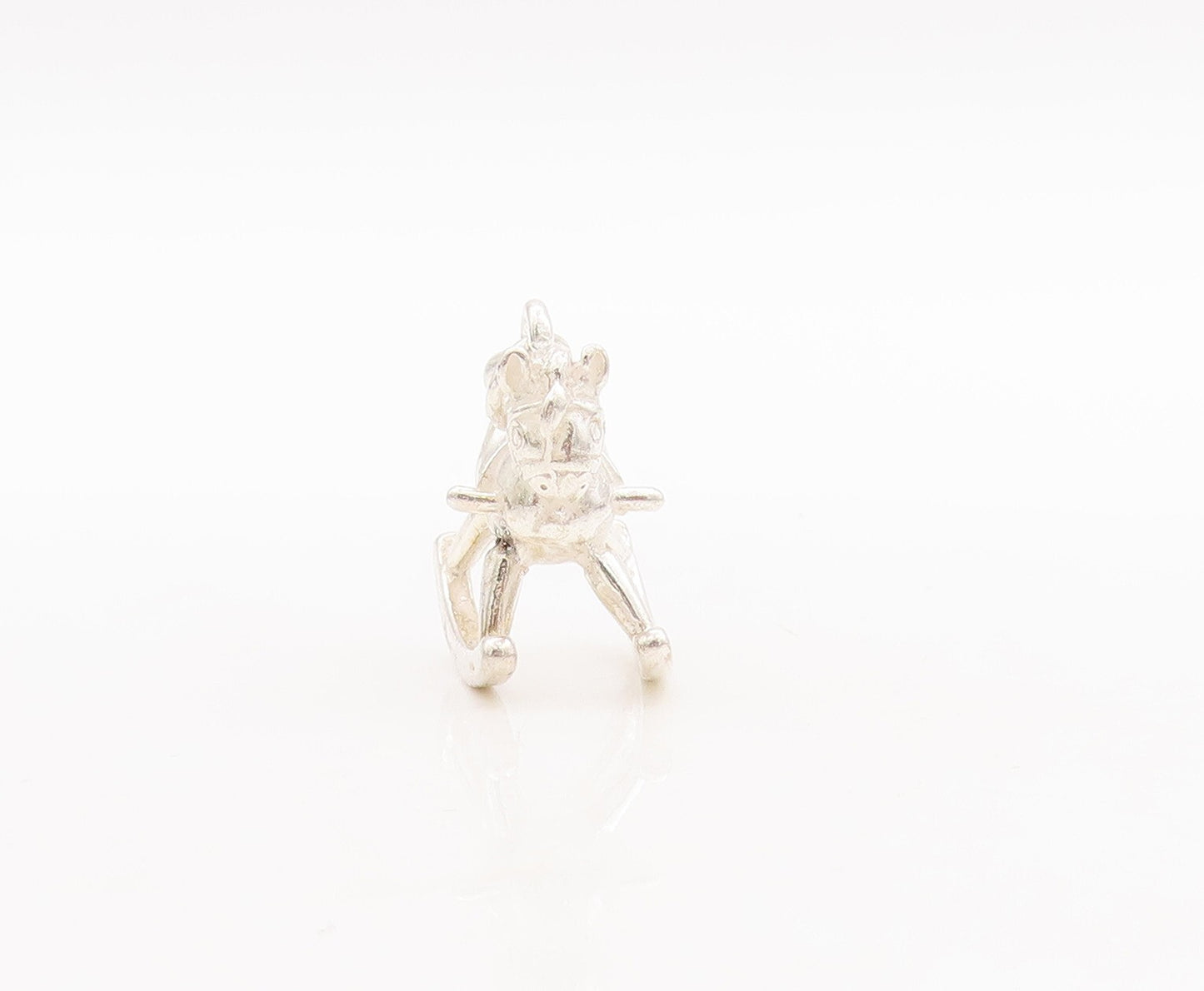 925 Sterling Silver Vintage Pendant Mini Rocking Horse Char Charm  PT23467