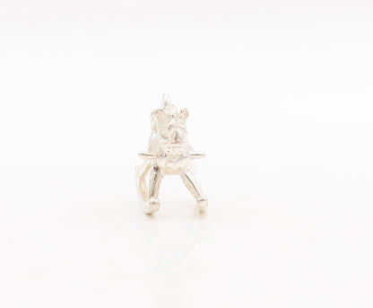 925 Sterling Silver Vintage Pendant Mini Rocking Horse Char Charm  PT23467