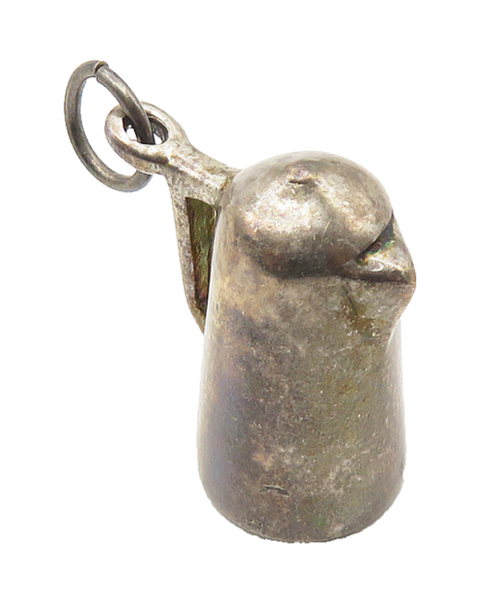 925 Sterling Silver  Vintage Dark Tone Water Kettle Motif Drop Pendant  PT8450