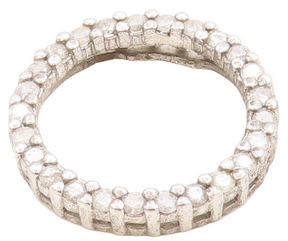 925 Sterling Silver Vintage Pendant Designer Cutout Real Diamonds Ring  PT23798