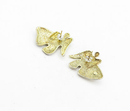925 Sterling Silver Vintage Two Tone Modernist Angel Drop Earrings EG4122