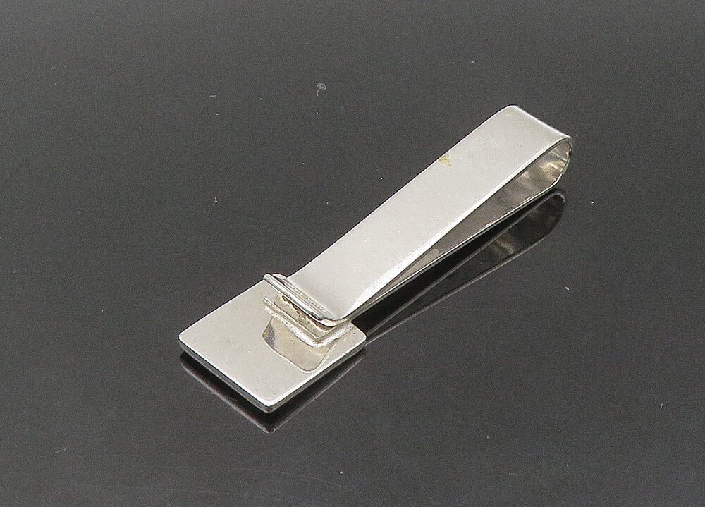 925 Sterling Silver  Vintage Shiny Smooth Masonry Tie Clip  TR2979