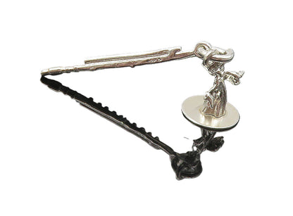 925 Sterling Silver  Vintage Shiny Petite Graduate Statue Drop Pendant  PT6680