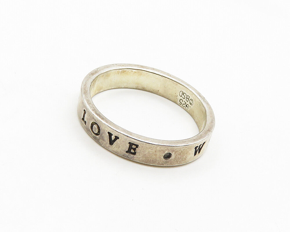 BSD 925 Sterling Silver  Vintage True Love Waits Purity Band Ring Sz 8 RG19780