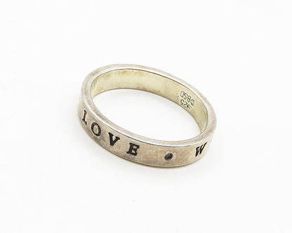 BSD 925 Sterling Silver  Vintage True Love Waits Purity Band Ring Sz 8 RG19780