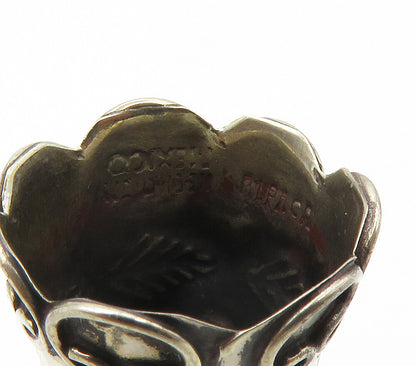 MEXICO 925 Sterling Silver  Vintage Floral Leaf Detail Sewing Thimble  TR2139