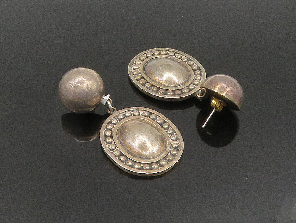 BRENDA SCHOENFELD 925 Silver  Vintage Bead Ball Dangle Earrings  EG11662